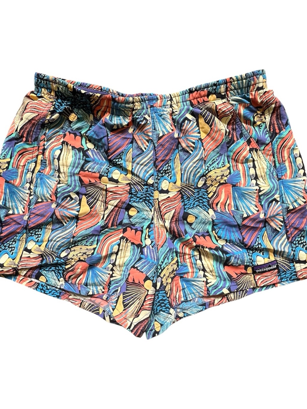 Patagonia Multicolor Wave-Print Athletic Shorts - Blue, Red, Yellow, Purple